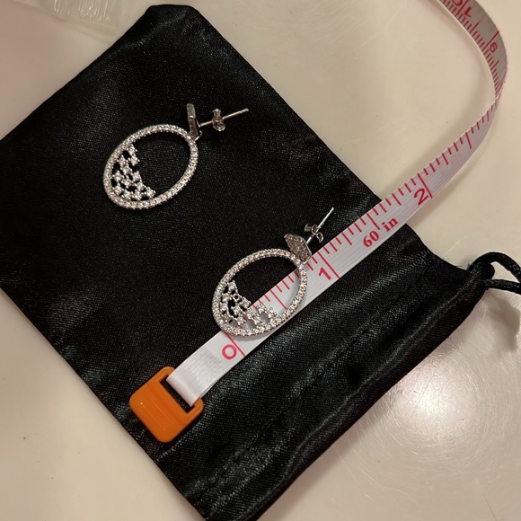 Genevive Silver Dangle Earrings - Picture 4 of 10